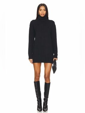 All The Ways Revolve Meryl Black Knit Long Sleeve Turtleneck Sweater Dress S NWT